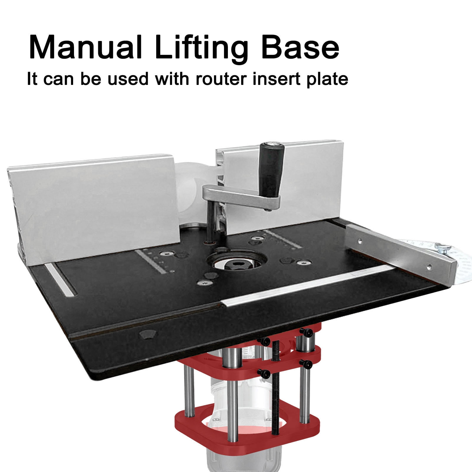 Yajisi 51mm Manual Lifting Router Table Base – Universal 64‑66mm Motor, 2″ Stroke, Aluminum Alloy, Easy Install