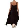 thumbnail image 4 of Weiqiqre Summer Dresses for Women V Neck Boho Loose Fit Backless Maxi Dress with Pockets, 4 of 5