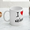 thumbnail image 4 of CafePress - I LOVE Wolves Mug - 11 oz Ceramic Mug - Novelty Coffee Tea Cup, 4 of 6
