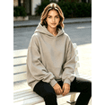 thumbnail image 5 of Women's Oversized Solid Hoodie, Casual Long Sleeve Pullover Hooded Sweatshirt with Kangaroo Pocket, Loose Fit Basic Daily Tops for Fall Winter, 5 of 5