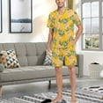 thumbnail image 7 of joogoo Men's Pajama Set Fruit Pineapple V-Neck Pj Shorts Set 2 Piece Loungewear Sleepwear S, 7 of 7