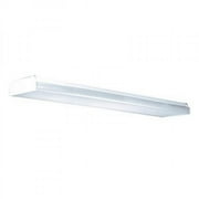 Lighting by AFX LW217R8 Low Profile 2-17 Watt T8 Wrap Light Fixture, White with Clear Prismatic Lens