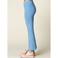 thumbnail image 2 of Made by Johnny Women's Peached Seamless Front Leggings with Inner Pocket Ankle Boot cut Yoga Pants L AQUA, 2 of 6