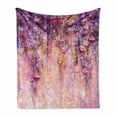 thumbnail image 1 of Flower Soft Flannel Fleece Blanket, Watercolor Painting Effect Wisteria Tree Blossoms Soft Scenic Spring Display, Cozy Plush for Indoor and Outdoor Use, 50" x 60", Violet Purple Pink, by Ambesonne, 1 of 6