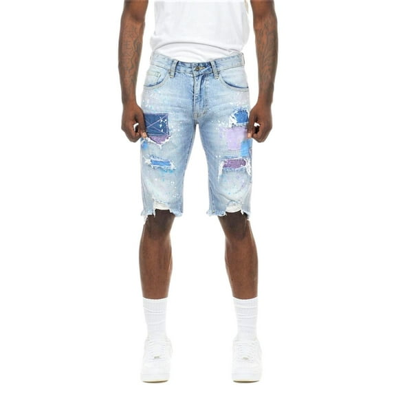Smoke Rise Men's Color Patch Stretch Denim Shorts Montauk Blue W44