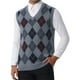 thumbnail image 1 of CHALCOS CHIC Chalecos de Hombre de Punto Argyle Ajustado Sin Mangas Color Contrast Pullover Vest L Gris Oscuro, 1 of 7