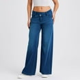 thumbnail image 4 of YDFCWXW Women's Wide Leg Denim Jeans | Mid-High Waist Straight Leg Boyfriend Fit | Relaxed Baggy Pants (BU1, XL), 4 of 9