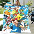 thumbnail image 2 of Cartoon Pokemon Pikachu Flannel Blanket Children Adult Gift Bedding Bedspread Sofa Spring and Autumn Warm Blanket Home Decor, 2 of 5