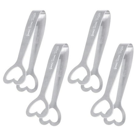 

Julam 4Pcs Mini Sugar Tongs Silver Hollow Heart Ice Tongs Small U-Shaped Stainless Steel Candy Tongs Kitchen Small Appetizers Food Serving Tongs for Wedding Birthday Party Bar Cafe (4.2 in)