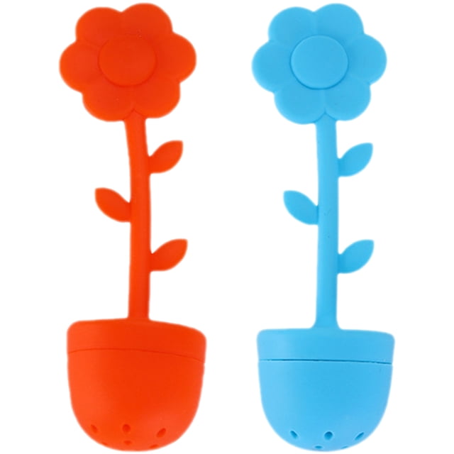 2pcs Flower Tea Infuser Silicone Loose Leaf Tea Strainer Tea Brewing Gadget