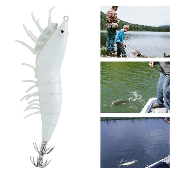Shrimp Bait, Rough 2 Layer Hooks Lifelike Fishing Tackle Lure Shrimp Head  For Saltwater 003# 