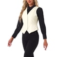 thumbnail image 4 of CHALECO DE VELVET CHIC INSPIRADO EN EL RETRO SIN MANGAS PARA MUJER, VESTIDO BLAZER STEAMPUNK ELEGANTE, TAMAÑO S BLANCO, 4 of 6