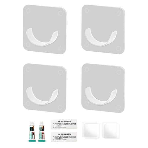 Clearance Hooks under $5 Adhesive Curtain Rod Holder Wall Mounted Shower Curtain Rod Tension Holder Shower Rod Mount Retainer For Wall No Drilling Not Include Shower Curtain Rod 4PCS