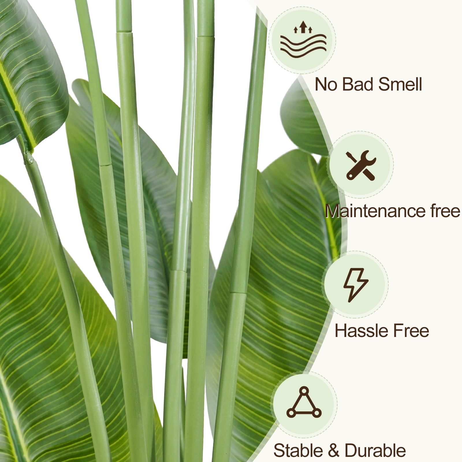 Keeplush 5FT Bird of Paradise Artificial Plant - Tall Fake Silk Tree with 10 Stems, Realistic Large Faux Indoor Floor Plant for Home Office Decor, Big Decorative House Plant (150cm)