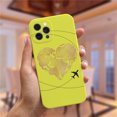 thumbnail image 1 of Funda de silicona de viaje con mapa del mundo de aviones populares de lujo para iPhone 11 12 13 14 Pro Max 13Mini 13ProMax Cute Candy Matte Soft Cover Deng Xun unisex, 1 of 2