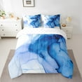 thumbnail image 2 of YST Blue Swirl 7-Piece Navy Marble Comforter Set, Modern Abstract Bedding Accessories, Queen Size, 2 of 4