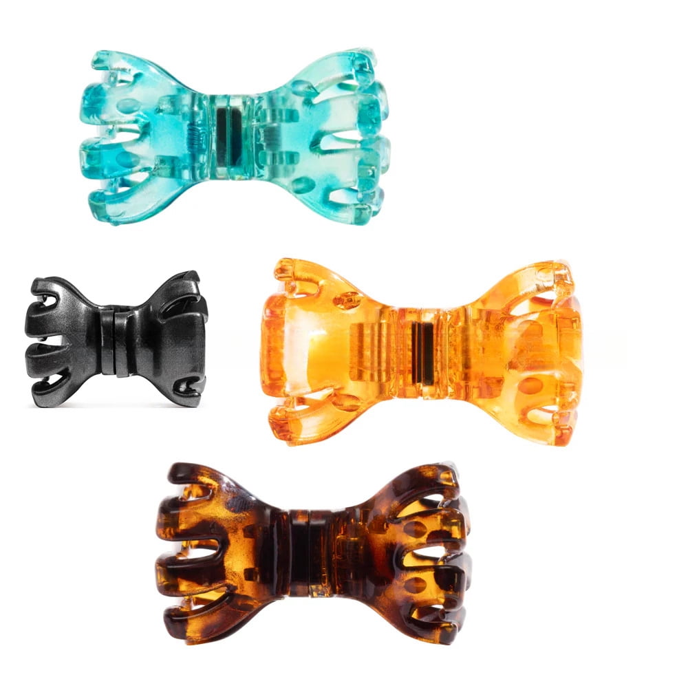Innovative magnetic bow hair clip, 4-color plastic medium-sized claw clip, strong grip mini hair clip, non-slip hair accessory suitable for both thick and thin hair