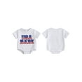 thumbnail image 2 of vera natura Baby 4th of July Outfits Summer Romper Letter Print Short Sleeve Newborn Jumpsuit Clothes, 2 of 9
