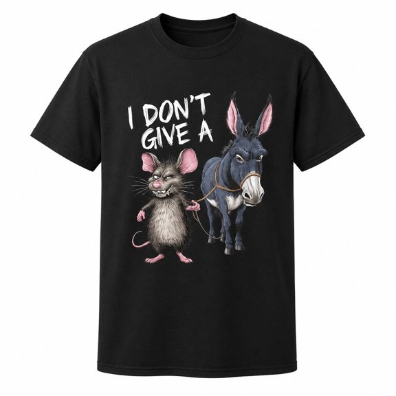 Veylor Haus Funny Rat & Donkey Humor Graphic – I Don't Give A Unisex Cotton Tee S–4XL