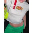 thumbnail image 2 of Michellecmm  Women's Crew Neck Cropped Tops Cute Graphic Short Sleeve Slim Fit Tees, 2 of 6