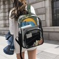thumbnail image 6 of Ttyddzy Clear Backpack Heavy Duty PVC Transparent Backpack for College Workplace, Blue Hippo, 6 of 8