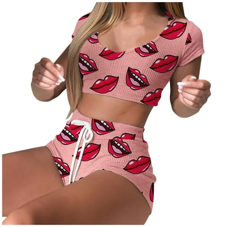

Vedolay Summer Pajamas For Women Womens Silk Pajama Sets Soft Camisole Sleepwear Lingerie 2 Piece Satin Pjs Cami Tops and Shorts Pink L