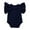 Navy blue, variant on Maxcozy Infant Baby Girl Basic Bell Sleeve Cotton Romper Bodysuit Tops Clothes 0-18M