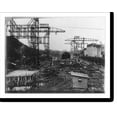 thumbnail image 2 of Historic Framed Print, Panama Canal construction: Pedro Miguel Locks, looking south from forebay, showing construction of center wall, June 13, 1910, 17-7/8" x 21-7/8", 2 of 9