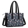 thumbnail image 2 of Teacher Tote Bag,Dark Blue Little Princess Pattern Teacher Utility Tote Bag,Large Work Tote Bags for Women with Multiple Pockets,Top Zipper Closure,13.8x10.6x6.7 Inch, 2 of 5