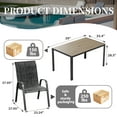 thumbnail image 5 of ELPOSUN 7-Piece Outdoor Patio Dining Set ,Plastic-Wood Table & Textilene Chairs Set, Outdoor Furniture Dining Table Set, Garden Porch Backyard,Brown desktop，Dark gray, 5 of 6