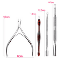 thumbnail image 2 of 4 Pcs Cuticle Remover Set, Cuticle Trimmer, Cuticle Nippers, Stainless Steel Cuticle Remover Scissors Cutters, Nail Toenail Cuticle Clippers for Fingernails Toenails, 2 of 5