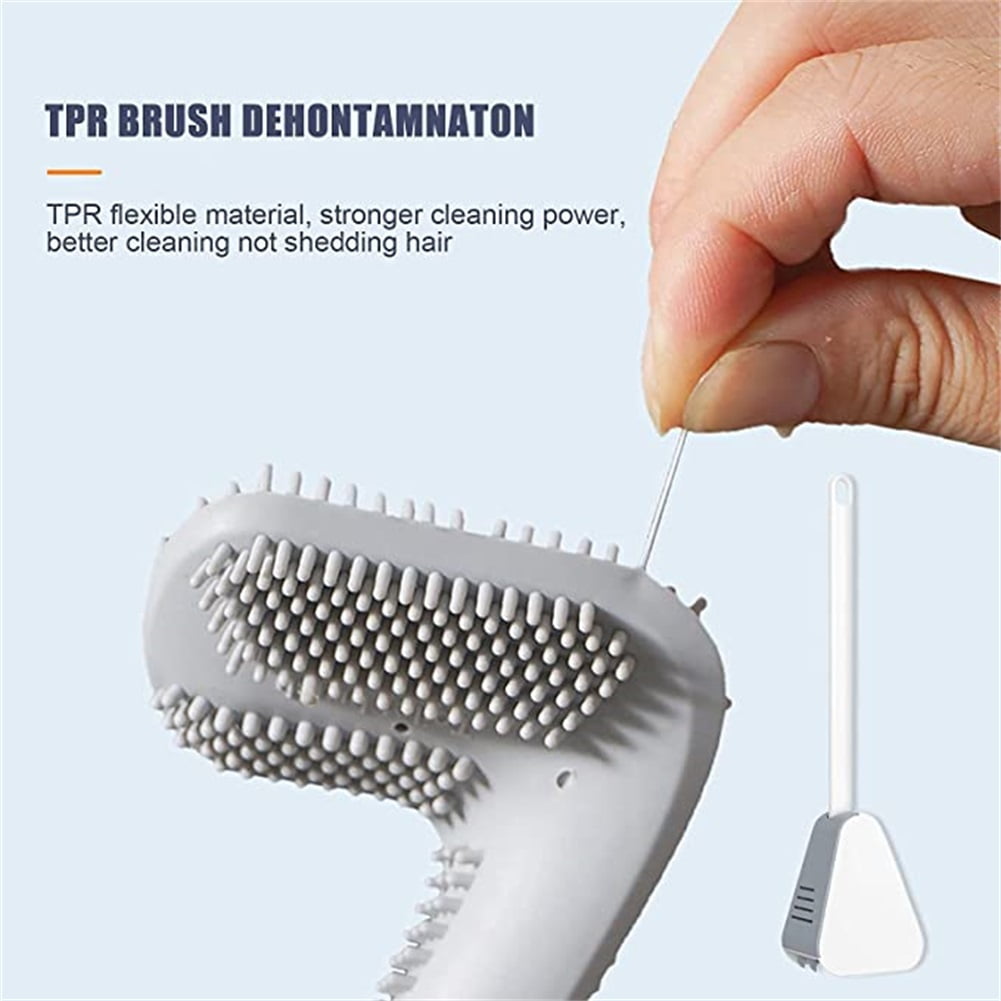 Kepooman 360°Flexible Deep Cleaning Silicone Toilet Bowl Brush, Long Handle Toilet Brush Head Toilet Cleaner Brush, Wall Mounted Without Drilling Quick Drying with Wall Hooks Sticky Hooks, White Kepooman 360°Flexible Deep Cleaning Silicone Toilet Bowl Brush, Long Handle Toilet Brush Head Toilet Cleaner Brush, Wall Mounted Without Drilling Quick Drying with Wall Hooks Sticky Hooks, White