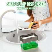 Zootealy Soap Pump Dispenser with Sponge Holder 13 Ounces Press Dispenser Compact Storage for Dish Soap Lotion and Sponge