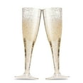 thumbnail image 4 of 100 Pack Gold Glitter Plastic Champagne Flutes 5 Oz Clear Plastic Toasting Glasses Disposable Wedding Party Cocktail Cups, 4 of 9