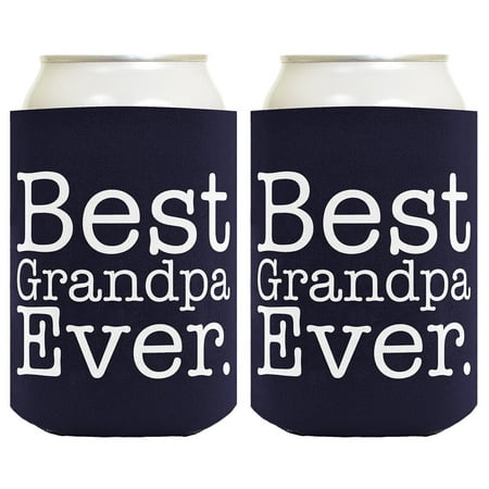 Funny Beer Coolie Best Grandpa Ever 2 Pack Can Coolies (Best 8 Pack Abs Ever)