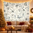 thumbnail image 3 of Dragonflies and Wildflowers in a Meadow, Serene Vintage Illustration for Nature Lovers, Botanical Wall Art, Housewarming Gift Tapestry Wall Hanging for Bedroom and Living Room, 3 of 7