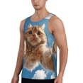 thumbnail image 2 of Pofeuu Playful Cat Fisheye View Print Men's Workout Tank Tops Sleeveless Muscle Gym Shirt Quick Dry-, 2 of 7