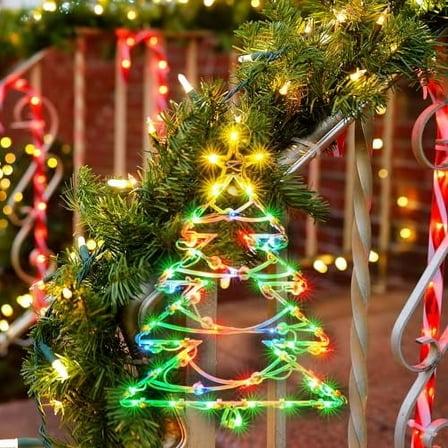 16" 50 Lighted Christmas Tree Light, Window Sculpture Decoration