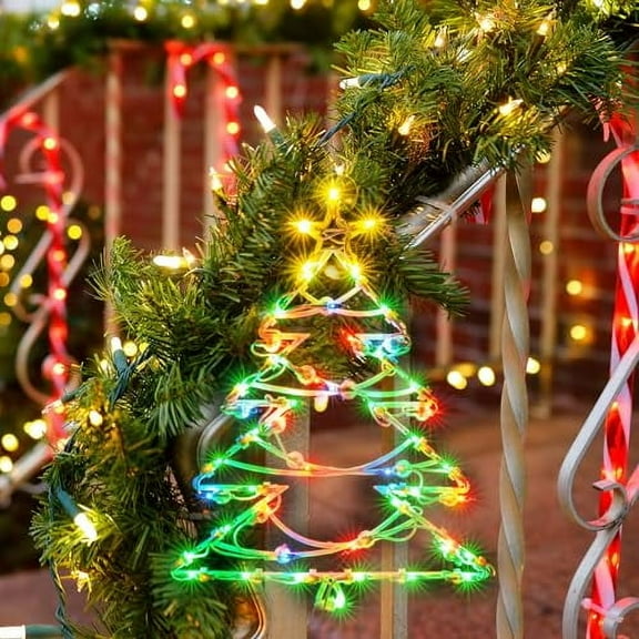 16" 50 Lighted Christmas Tree Light, Window Sculpture Decoration