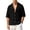 Black, variant on Men's Button Down Short Sleeve Shirts Lightweight Casual Notch V Neck Collared T-Shirts Trendy Textured Summer Beach Vacation Tees Shirt with Pocket Green XL