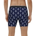 thumbnail image 2 of Men's Boxer Briefs, anchor navyblue Soft and Breathable Mens Underwear Boxer Briefs With Widen Waist, 2 of 5