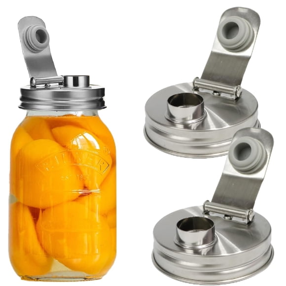 Mason Jar, tapa con caño, acero inoxidable 304, 2 unidades