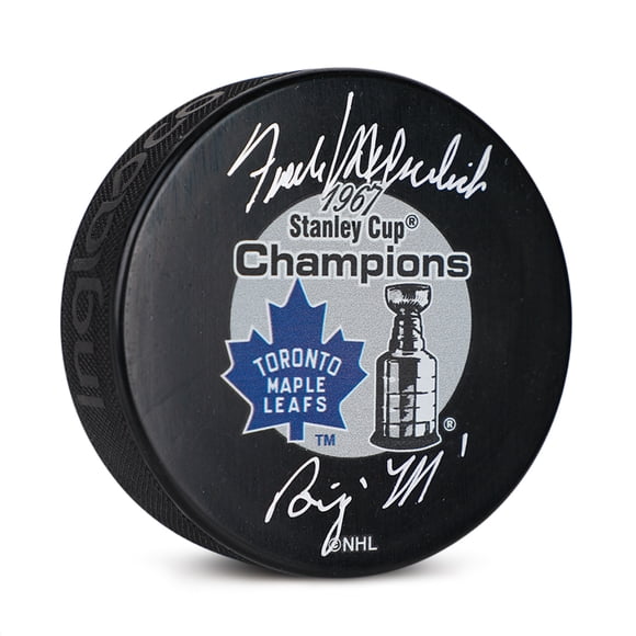 Frank Mahovlich Rondelle de la Coupe Stanley 1967 des Maple Leafs de Toronto Signée et Inscrite