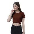 thumbnail image 2 of Moomaya Haut à Ourlet Croisé pour Femmes Manches Courtes Col Rond T-Shirt Blouse Hauts, 2 of 6