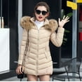 thumbnail image 5 of Lindreshi Winter Coats for Women Plus Size Clearance Fashion Solid Women Casual Thicker Winter Slim Coat Overcoat, 5 of 8