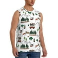 thumbnail image 2 of Bixox Men's Camping Caravan 2 Printed Shirt Sleeveless Fitness Tank Top-Small, 2 of 5