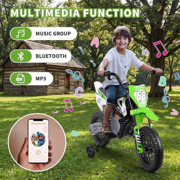 VIBESPARK 12V Electric Dirt Bike with Twist Grip Throttle, Kids