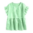 thumbnail image 6 of Sheghy Summer Tops for Women 100%Cotton Women's Casual Spring Summer Solid Crew Neck Short Sleeve T-Shirt Top, 6 of 9
