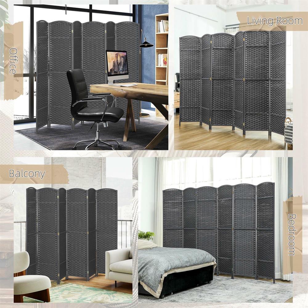 Topcobe Folding Room Divider Screen 6 Panel 5.6' Tall Privacy Screen Freestanding Room Partition for Home Office, Privacy Screen, Partition Room Dividers for Home, Apartment, Gray