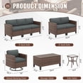 thumbnail image 2 of UDPATIO Patio Furniture Set, 9 Pieces Outdoor Furniture Sets with Rocking Swivel Chairs, Wicker Rattan Outdoor Conversation Set with Storage Table and Waterproof Covers for Backyard, Deck, Porch, 2 of 7